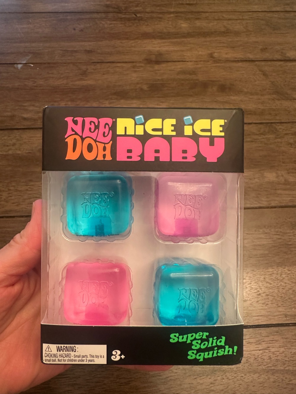 NeeDoh Nice Ice Baby 4 Pack Mini Nice Cubes Pink Blue NEW